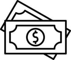 ícone de contorno de dinheiro vetor