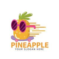 ilustração de símbolo de design de logotipo de frutas de abacaxi criativo vetor