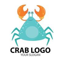 vetor de design de logotipo de caranguejo para logotipo e ícone de mascote de restaurante de comida