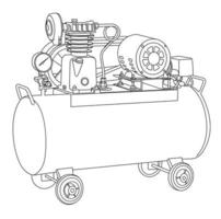 desenho de contorno do compressor de ar em eps10 vetor