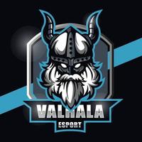 design de logotipo de mascote de cabeça viking para esport vetor