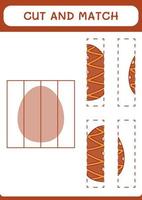 cortar e combinar partes do ovo de páscoa, jogo para crianças. ilustração vetorial, planilha para impressão vetor