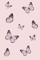 padrão de borboletas rosa. fundo. ilustração vetorial vetor
