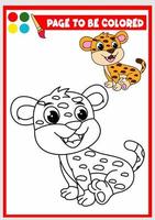 livro de colorir para crianças. leopardo vetor