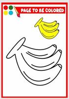 livro de colorir para crianças. vetor de banana