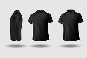 maquete de camisa polo preta manga curta