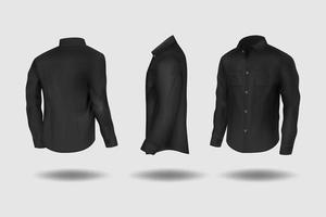 maquete de camisa preta manga longa vetor