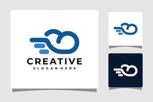 inspiração de design de modelo de logotipo de nuvem rápida vetor