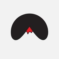 logotipo minimalista do vulcão. design de vetor de espaço negativo simples.