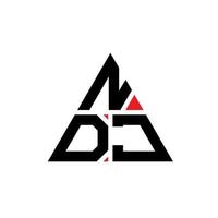 design de logotipo de letra triângulo ndj com forma de triângulo. monograma de design de logotipo de triângulo ndj. modelo de logotipo de vetor de triângulo ndj com cor vermelha. logotipo triangular ndj logotipo simples, elegante e luxuoso.
