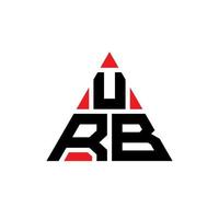 design de logotipo de letra triângulo urb com forma de triângulo. monograma de design de logotipo de triângulo urb. modelo de logotipo de vetor de triângulo urb com cor vermelha. urb logotipo triangular logotipo simples, elegante e luxuoso.
