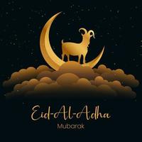 cartão islâmico eid mubarak, pôster, design de banner, ilustração vetorial vetor