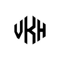 design de logotipo de letra vkh com forma de polígono. vkh polígono e design de logotipo em forma de cubo. vkh hexágono modelo de logotipo de vetor cores brancas e pretas. monograma vkh, logotipo de negócios e imóveis.