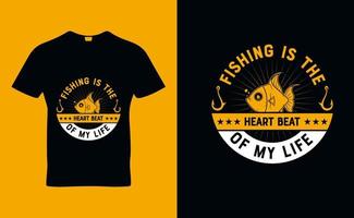 vetor de modelo de design de camiseta de pesca
