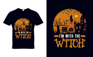 design de modelo de t-shirt de citações do dia das bruxas para o dia do dia das bruxas e negócios de cápsulas vetor