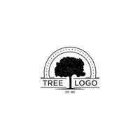 logotipo vintage retrô de silhueta de carvalho vetor