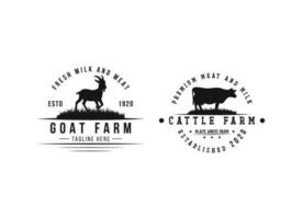 modelo de design de logotipo de agricultura e fazenda vetor