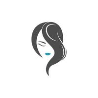 ilustração de logotipo de cabelo de beleza feminina vetor