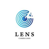 vetor de design de logotipo de câmera de lente.