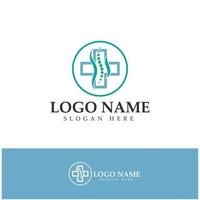 vetor de design de ícone de logotipo de diagnóstico de cuidados com a coluna