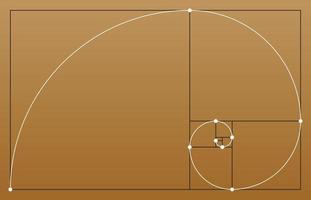 proporção áurea. formas geométricas. círculos em proporção áurea. ilustração vetorial. vetor