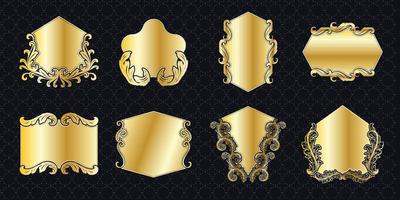 conjunto de moldura borda ornamentado vintage dourado clássico ornamental elementos antigos decoração de banner gráfico pacote de coleção elegante vetor