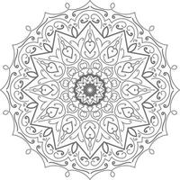 ornamento de mandala, contorno, doodle, desenhados à mão, ilustração. estilo de tatuagem de henna vetorial, pode ser usado para têxteis, livros para colorir, impressão de capa de telefone, cartões de felicitações vetor