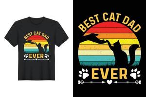 melhor pai de gato de todos os tempos, design de camiseta, design de camiseta para o dia dos pais vetor