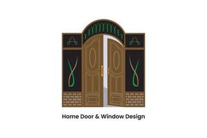 design elegante de portas e janelas para projetar sua casa vetor