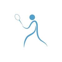 jogando modelo de ilustração de design de ícone de badminton vetor