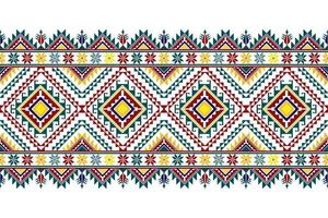 design de padrão sem emenda de têxtil étnico geométrico abstrato ikat. tecido asteca tapete mandala ornamentos têxteis decorações papel de parede. tribal boho nativo peru têxtil tradicional bordado vetor. vetor