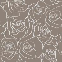 padrão sem emenda de vetor com rosas estilizadas de contorno. lindo fundo floral. pode ser usado para têxteis, capa de livro, embalagem, convite de casamento.