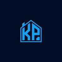 design de logotipo de casa kp vetor