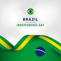 feliz dia da independência do brasil 7 de setembro ilustração vetorial de celebração. modelo para cartaz, banner, publicidade, cartão de felicitações ou elemento de design de impressão vetor