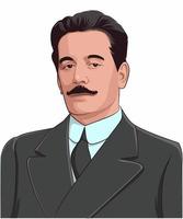 ilustração de desenho vetorial giacomo puccini, caricatura, estilo isolado vetor