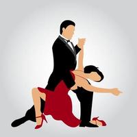 homem e mulher dançando tango. casal dançando tango. ilustração vetorial vetor