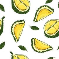 sem costura padrão bonito ilustração vetorial de frutas durian. vetor
