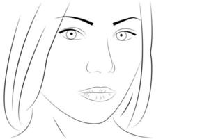 rosto de jovem desenhado à mão. estoque vector ilustração isolado. ilustração de beleza de moda glamour.