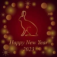 cartão feliz natal e feliz ano novo. ilustração vetorial com uma lebre - a mascote do ano novo chinês. plano de fundo para papéis de parede, cartões, panfletos vetor