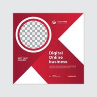 agência de marketing digital e post de mídia social corporativa e design de modelo de banner vetor