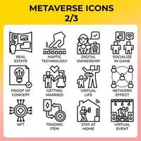 conjunto de ícones do metaverso vetor