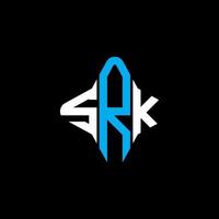 design criativo do logotipo da carta srk com gráfico vetorial vetor