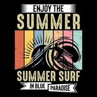 dia de verão e design de t-shirt de vetor de tipografia de praia, ilustração, elemento gráfico