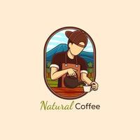logotipo de café natural vetor