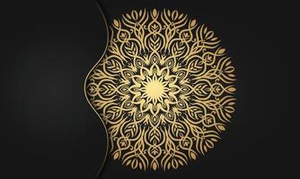 fundo de mandala de luxo com design ornamental na cor dourada vetor