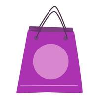 Bolsa de compras. venda do dia mundial dos direitos do consumidor. saco de compras vazio é isolado em branco. ilustração vetorial de desenho animado vetor