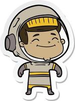 adesivo de um astronauta de desenho animado feliz vetor