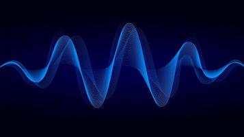 design de luz de linhas fluidas dinâmicas azuis abstratas. fundo de onda sonora. ilustração vetorial de música, conceito de tecnologia vetor