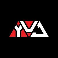 design de logotipo de letra de triângulo yuj com forma de triângulo. monograma de design de logotipo de triângulo yuj. modelo de logotipo de vetor yuj triângulo com cor vermelha. logotipo triangular yuj logotipo simples, elegante e luxuoso. yuj