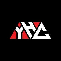 design de logotipo de letra triângulo yhc com forma de triângulo. monograma de design de logotipo de triângulo yhc. modelo de logotipo de vetor triângulo yhc com cor vermelha. logotipo triangular yhc logotipo simples, elegante e luxuoso. yhc